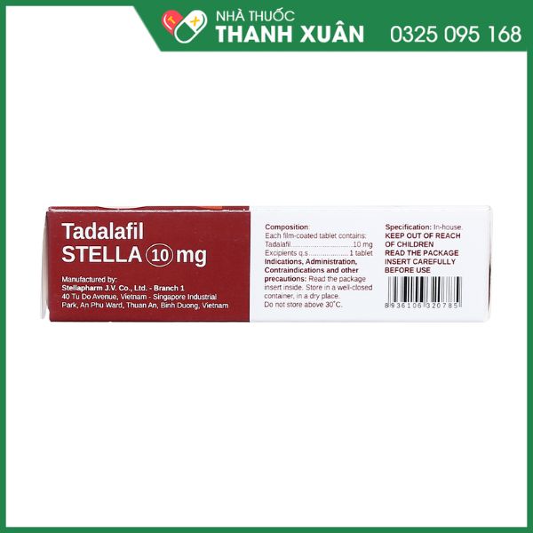 Tadalafil Stella 10mg trị rối loạn cương dương